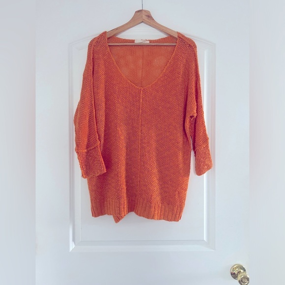 Hyped Unicorn Sweaters - Hyped Unicorn Orange Open Knit Sweater